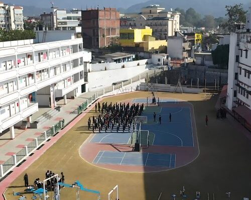 Ground Zero Institute students during outdoor physical training session at Dehradun campus