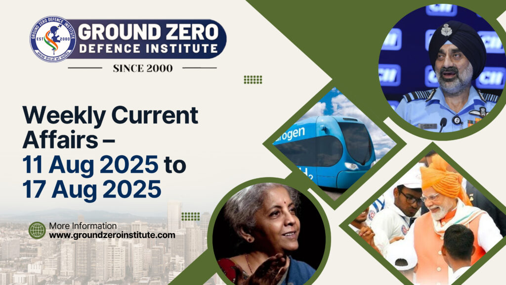 Weekly Current Affairs & NDA Key Questions: 11–17 Aug 2025