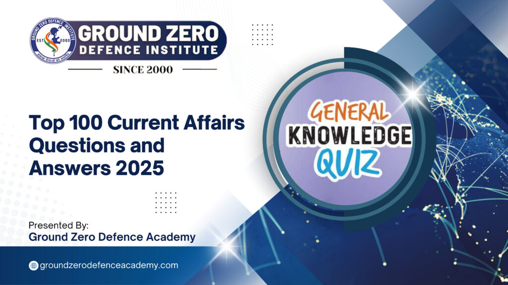 Top 100 Current Affairs Questions and Answers 2025