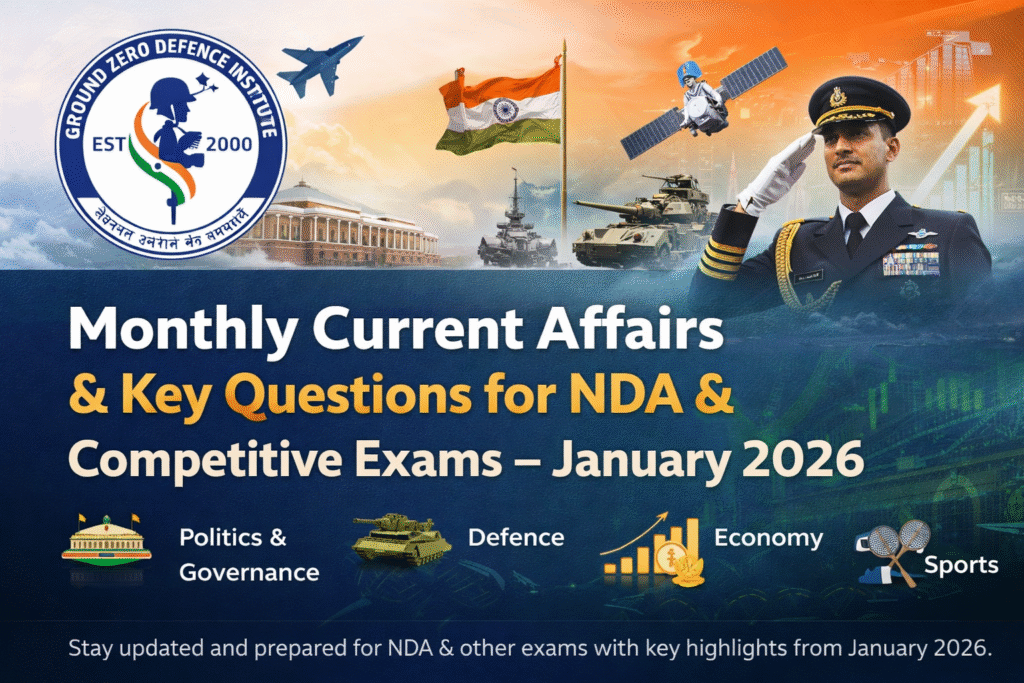Monthly Current Affairs & Key Questions for NDA & Competitive Exams – January 2026
