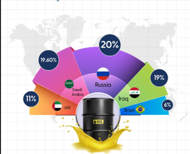 India's Oil Import Sources Map Pie Chart